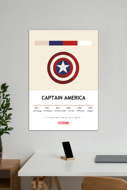 Captain America Shield Fan Art | Superhero | Single Poster